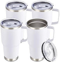 30 oz Stainless Steel Tumblers Bulk with Handle and Lid, 4 Pack by CoolYoleb