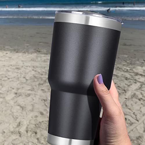 DOMICARE 30 oz Tumbler with Lid and Straw, Stainless Steel Tumblers Bulk, Insulated Vacuum Double Wall Travel Coffee Mug, Durable Powder Coated Tumbler Cups (Black, 12) - Image 6