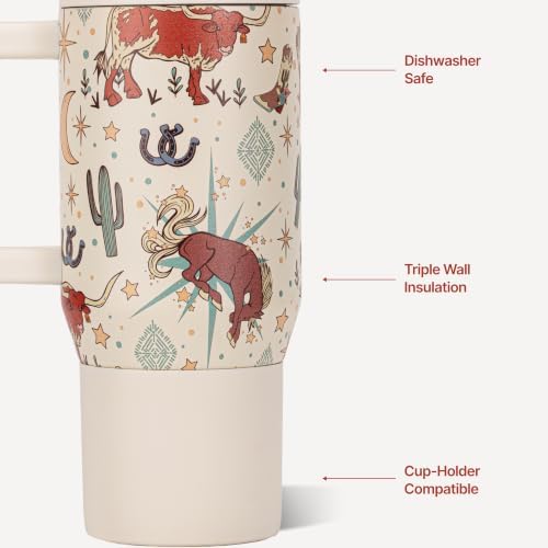 HydroJug Traveler 20oz Kids Insulated Tumbler with Handle, Rodeo - Image 3