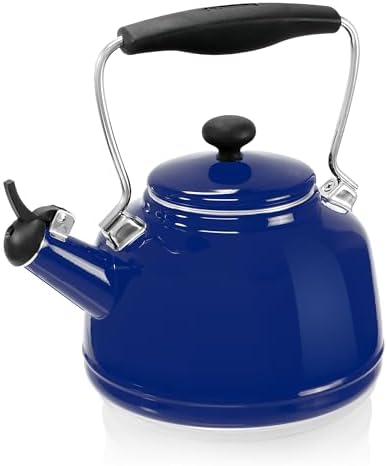 Chantal Tea Kettle, Vintage Series, Enamel on Steel, Whistling (Cobalt Blue) by Chantal