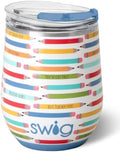 Swig Life 12oz Insulated Wine Tumbler with Lid, Teacher Life by SwigLife