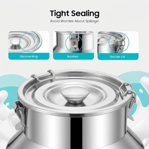 Stainless Steel Milk Can Milk Bucket, Wine Pail Bucket with Spigot - Image 4
