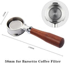 58mm 3 Ear Stainless Steel Bottomless Portafilter，Compatible For Breville，Mini/Max/VCF-126X Coffee Filter Accessory(58mm-E1) - Image 2