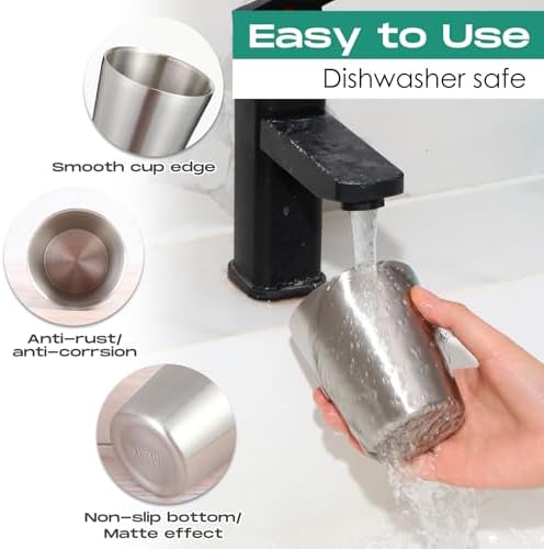 Mimorou 8 Pack Stainless Steel Insulated Cup 8.8 oz Metal Tumbler Double Wall Vacuum Water Glasses Camping Reusable Mugs BBQ Home Office Party Coffee(Silver) - Image 4