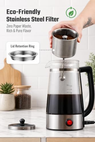 KIDISLE Percolator Coffee Pot Electric, 10-Cup Glass Coffee Percolator - Image 4