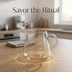 Pour Over Coffee Maker Set, 20.3 fl oz / 600 ml Glass Dripper and Carafe, Conical Design with Wood Base, Manual Drip Coffee Maker for Home, Office, Cafe, Clear Scale and Easy Pour Handle - Image 6