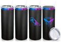 20 oz Skinny Tumblers Bulk with Lids and Straws Black,4 pack by MetalyaTumblers