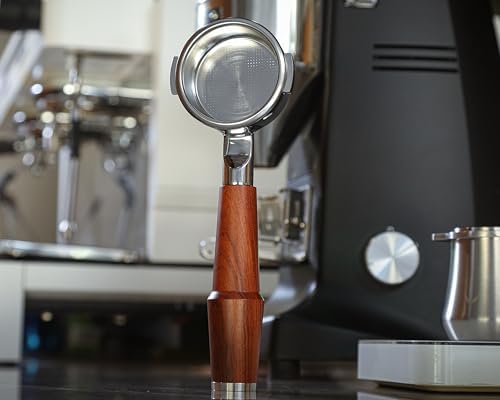 58mm Espresso Kit for Dual Boiler, Oracle, Jet – Rosewood Bottomless Portafilter, Spring-Loaded Tamper, Adjustable Coffee Leveler, Wooden Tamping Station Organizer & Knock Box - Image 3