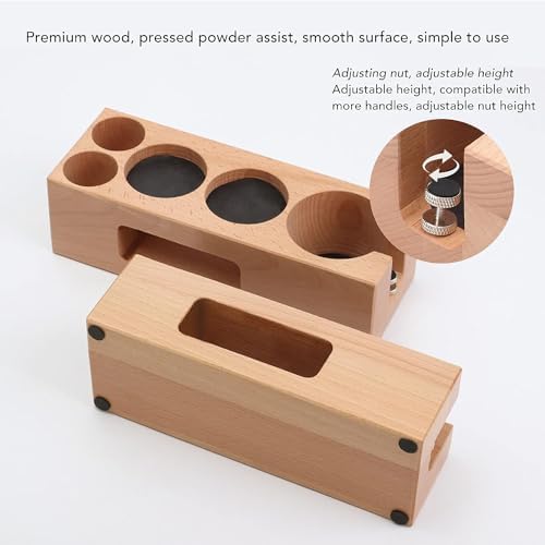 Espresso Accessories Kit 5-PCS Including Wooden Portafilter Station Organizer | 58MM Coffee Distributor | 58MM Tamper Press | WDT Stirrer Needle | Coffee Mat Brush, Multipurpose Espresso Tools - Image 5