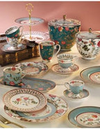 SODEF Florine Bone Porcelain Single Tea Cup and Saucer Set 6.8 fl oz with Decorative Floral Patterns and Matching Tray for Personal Tea Moments refined Gift Idea - Multicolor - Image 4
