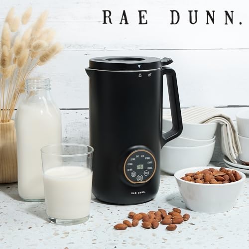 Rae Dunn 8-in-1 Nut & Plant Milk Maker – Almond, Oat, Soy & More – 800ml Cold / 700ml Hot – Automatic, Delay Start, Self-Clean – Includes Stirrer, Measuring Cup & Brush, Black - Image 3
