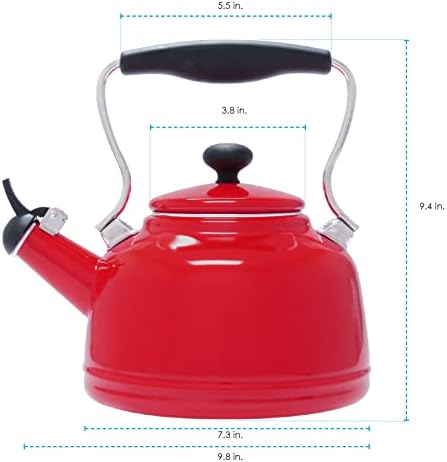 Chantal Tea Kettle, Vintage Series, Enamel on Steel, Whistling (Chili Red) - Image 3