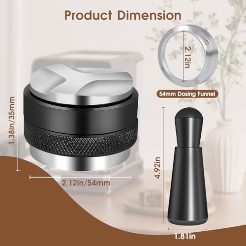 Reoszeank 54mm Espresso Accessories Kit, Distributor, Tamper, WDT, Funnel - Image 6
