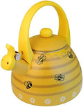 Whistling Tea Kettle for Stove Top Enamel on Steel Teakettle, Supreme Housewares Bee Hive Design Teapot Water Kettle Cute Kitchen Accessories Teteras (2.4 Quart, Bee Hive) by SupremeHousewares
