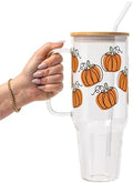 Sip-Sip Hooray! Pumpkin Patch 40oz Glass Tumbler with Lid and Straw by Sip-SipHooray