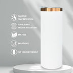 20 oz Skinny Tumblers Bulk with Lids and Straws White,4 pack - Image 4