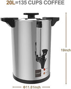 Valgus 135 Cup Commercial Coffee Urn, 20L Stainless Steel Electric - Image 2