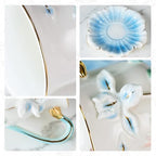 KAMMAK Tea Cups and Saucers Set of 2, Porcelain Coffee Cups, NX015 - Image 3