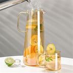 Water Pitcher 1.35L/1.8L Glass Water Pitcher with Lid and Handle Water Jug for Fridge Iced Tea and Coffee Carafe Beverage Serveware Water Jug(Gris,Large) - Image 5