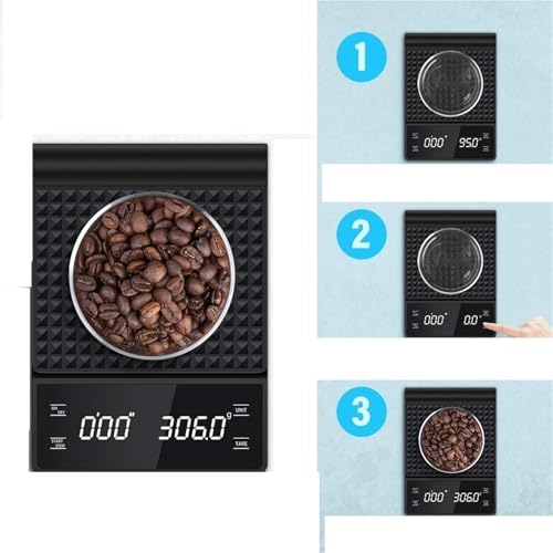 Digital Kitchen Scale, 3kg/0.1g Digital Kitchen Weight Grams Electronic Balance High Precision Coffee Scale Portable with Timer Food Espresso,for Baking Cooking Postage(Black_3KG 0.1G) - Image 3