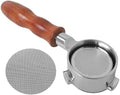54mm Bottomless Portafilter, Include 18-20g Capacity Filter Basket, Compatible for Breville Barista Express Pro Touch Infuser Espresso Accessories, Stainless Steel Basket, Solid Wood Handle by Bryzantine