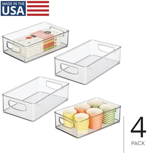 iDesign Stackable Pantry Bin with Handles, Set of 4, Clear - Image 2