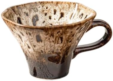 10oz Ceramic Dripper Mug Camping Reactive Glaze Scalloped Rim by Miasexauisitegiftsshowcase