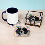 CafePress English Springer Spaniel Garden Tumbled Stone - Set of 4 Coasters Set of 4 w/holder - Image 3