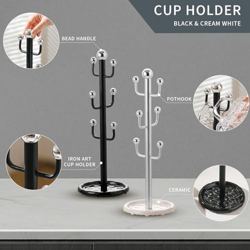 6 High-End Glass Coffee Mugs with Handles and Holders, 12 Ounce Classic Vertical Striped Glass Mug Set, Transparent Tea Cups for Hot and Cold Drinks, American Style, Latte, Cappuccino - Image 5
