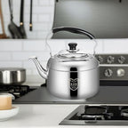 HEMOTON Household Teakettle Tea Kettle Stovetop Whistling Teakettle Stainless Steel Tea Pots Classic Teapot Stovetop Kettle Water Boiler with Cool Handle for 4L - Image 5