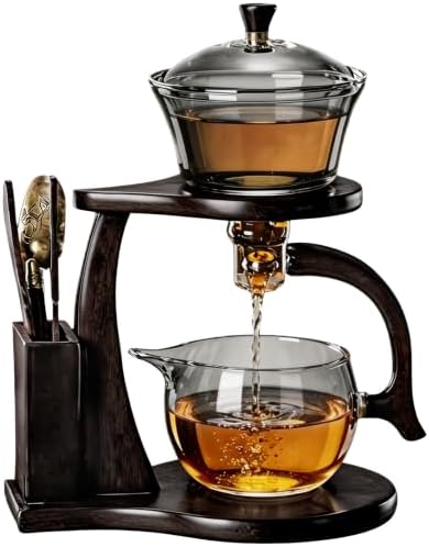 Lazy Gong Fu Tea Set Semi Automatic Magnetic Glass Teapot by CAISANG