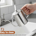 UKCOCO 600ml Gooseneck Coffee Kettle, Stainless Steel Drip Pot with Lid - Image 5
