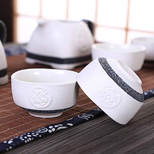 Japanese Cast Iron Tetsubin Teapot Japanese Style Ceramic Porcelain Tea Cup Set, Kung Fu Tea Set Teapot and Tea Cup 8 Pcs, for Home Office Business Tea Acc - Image 3