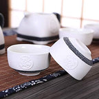 Japanese Cast Iron Tetsubin Teapot Japanese Style Ceramic Porcelain Tea Cup Set, Kung Fu Tea Set Teapot and Tea Cup 8 Pcs, for Home Office Business Tea Acc - Image 3