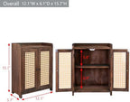 Ikee Design Wood Storage Cabinet with Rattan Doors, with Removable Shelves - Image 3