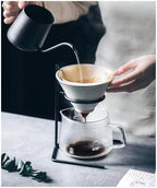 Ceramic Pour Over Coffee Set Filter Bracket Filters Dripper Stand Percolators Shop Cup Share Pots Coffeeware Accessories(Transparent Set B) - Image 2