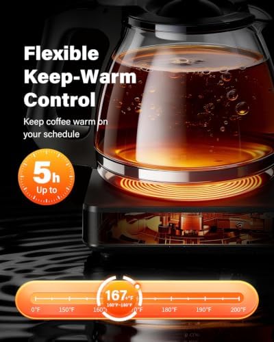 SHARDOR 10-Cup Programmable Drip Coffee Maker, LED Display,Smart Memory - Image 4