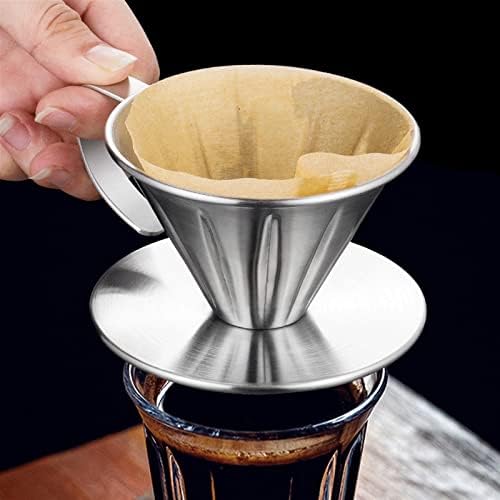 Coffee Filters Stainless Steel Coffee Dripper Engine Drip Filter Cup Tea Slag Funnel Hand Punch Double - Image 3