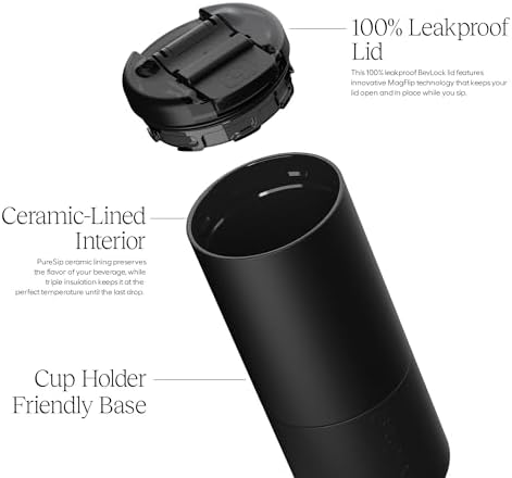 BrüMate Strova 18oz 100% Leakproof Insulated Coffee Mug | Ceramic-Lined Interior | Built-In Silicone Sleeve for Travel | Locking Flip Lid (Lilac Dusk) - Image 3