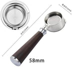 58mm Filter,Compatible With GAGGIA,Coffee Machine Bottomless Coffee Portafilter Home Espresso Solid Wood Handle Barista Tool filter basket(58mm-C) - Image 2