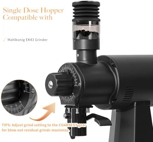 CAFEMASY Clear Single Dose Hopper and Silicone Bellow Compatible with Mahlkonig EK43 Coffee Grinder Cleaning Tool - Image 2