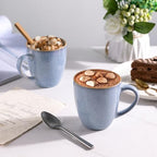 GBhome Ceramic Coffee Mugs Set of 6, 12oz Stoneware Coffee Mugs Set For Dad Mom Women MEN, Light Weight Ceramic Coffee Cups for Latte/Tea/Beer/Hot Cocoa, Dishwasher & Microwave Safe-Brunnera Blue - Image 4