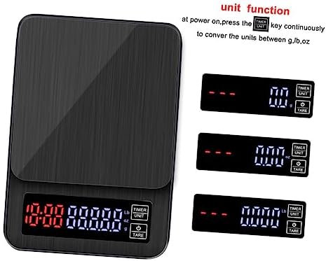 SOLUSTRE 5kg Digital Kitchen Scale Timer Precision Food Scale for Cooking and Baking USB Powered Multifunctional Weighing High Accuracy Sensors Black No Batteries - Image 4