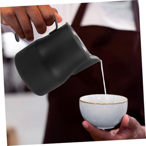Milk Frothing Pitcher Stainless Steel Black 550ml for Latte Art - Image 5