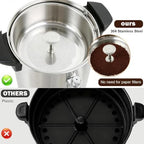 70 Cup Coffee Urn, 10L Commercial Coffee Maker, Double Wall Stainless Steel - Image 4