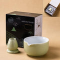 Matcha Tea Set with Bamboo Tea Spoon, Ceramic Bowl and Whisk Holder, Indoor Drinking and Brewing by POWLAB