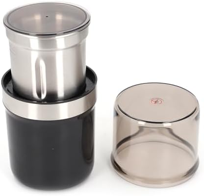 EVGATSAUTO Electric Coffee Grinder, SUS304 Precision Grooming Tool Coffee Bean Grinder, 200W 100g Capacity with Cleaning Brush and Non Slip Base for Home Kitchen Beans Nuts Grains - Image 5