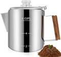 6 Cup Percolator 304 Stainless Steel Coffee Pot Coffee Maker Coffee Machine with Solid Wood Handle Transparent Knob Stovetop Greca Mocha for Induction Home and Camping 1000ml 33.8oz by Theperfectcombinationofcoffeehomeandhealthylivingmakingeverydayadayofrituals