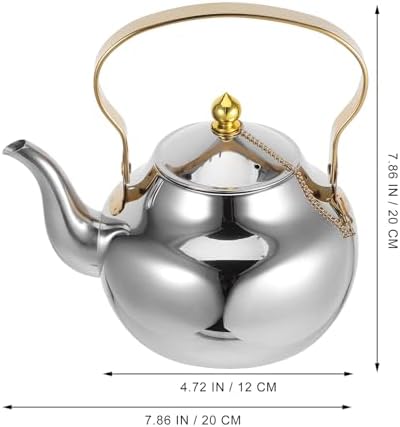 VILLCASE Stainless Steel Teapot with Removable Infuser Stovetop Tea Kettle Water Kettle Fine Mesh Strainer for Loose Leaf Brewing Home Office Travel Use - Image 2