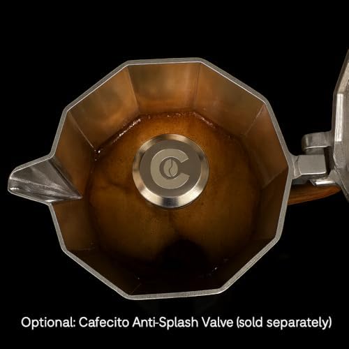 CAFECITO® Moka Pot Stovetop Espresso Maker – Cuban Coffee Maker Cafetera Cubana | 6 Cup Greca Coffee Maker Crema Edition with Wood Handle | Classic Cafecito Brewing - Image 3